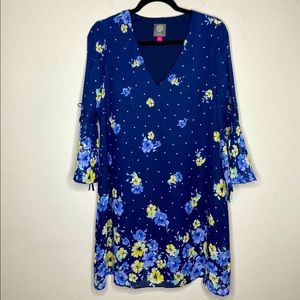 Vince Camuto Floral Bell Sleeve Shift Dress